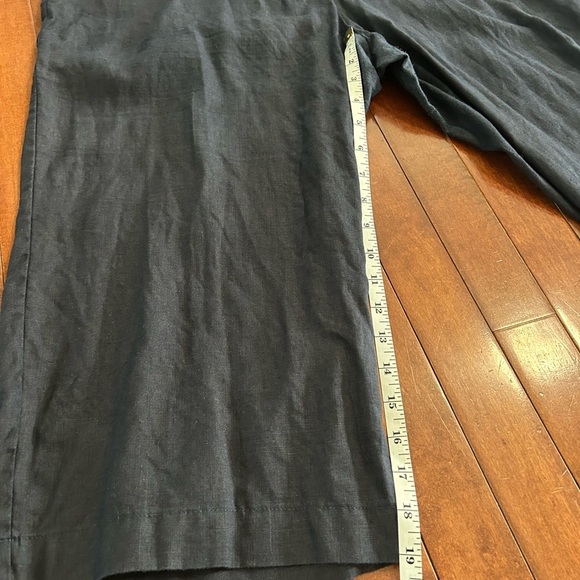 Ellen Tracy Women’s Navy Blue Linen Capris Pants Elastic Waistband Size 1X - Picture 5 of 9